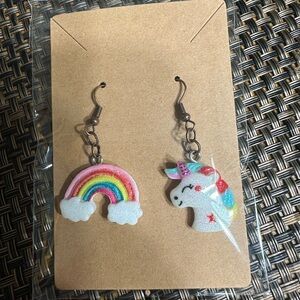 Unicorn and Rainbow Kids Earrings